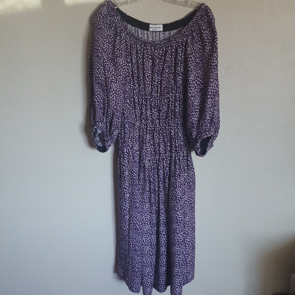 Sonia Rykiel Linen Crepe Off-Shoulder Dress - Picture 1 of 8